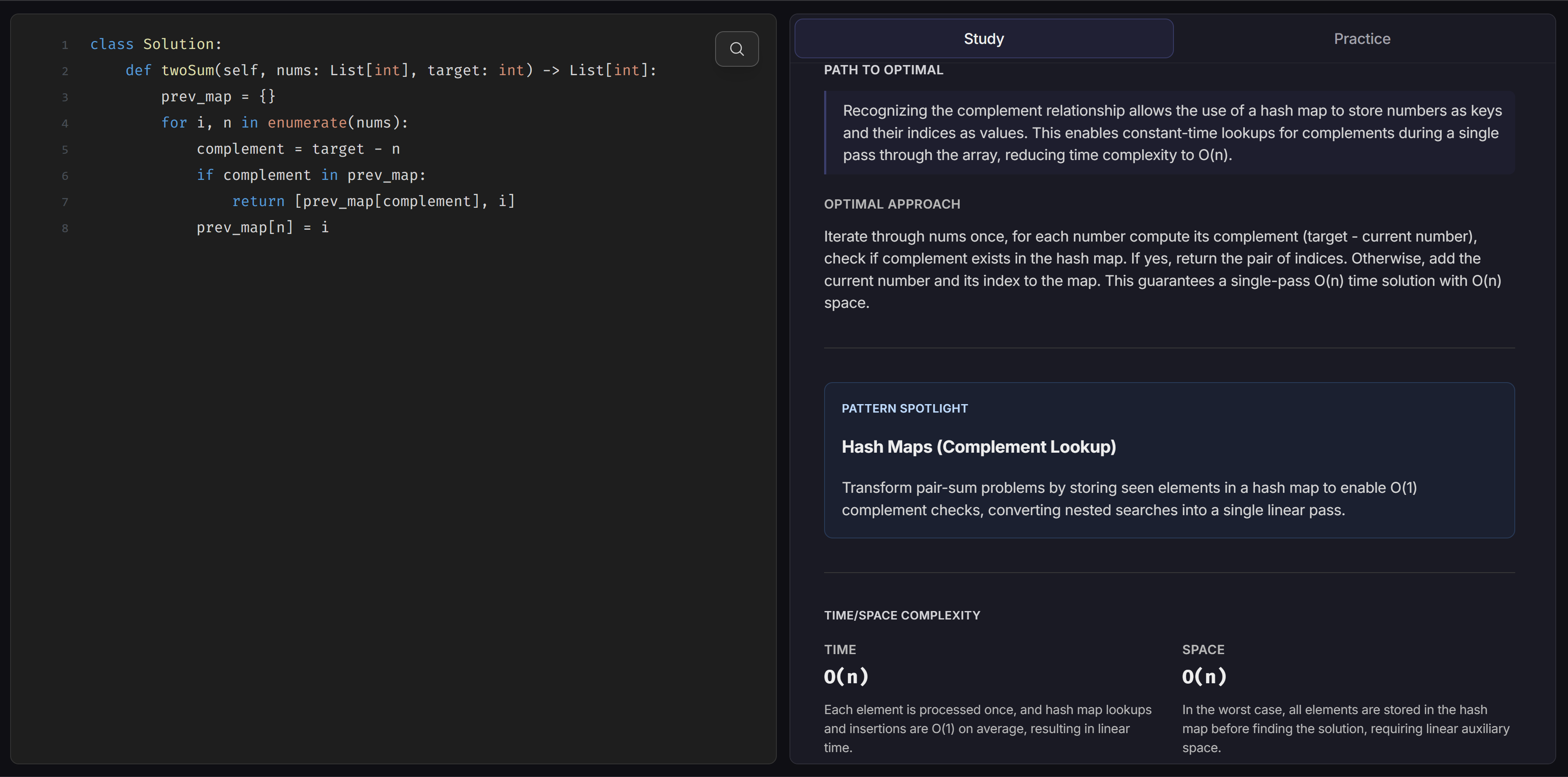 图2：AI驱动的模式分析学习页面
